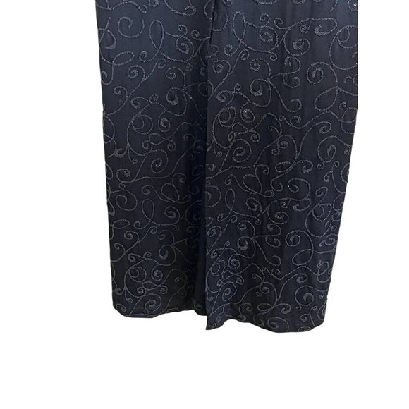 Cache Halter Beaded Dress S Black Maxi Vintage Gown Y2K 80s Whimsigoth Feminine - Picture 12 of 16